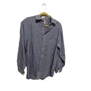 Brooks Brothers Classic Button Down‎ Blue Checkered Long Sleeve 17-4/5